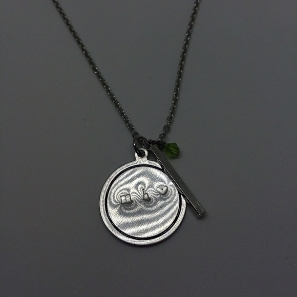 Custom Initials Tag and Bar Necklace - Picture 2 of 4